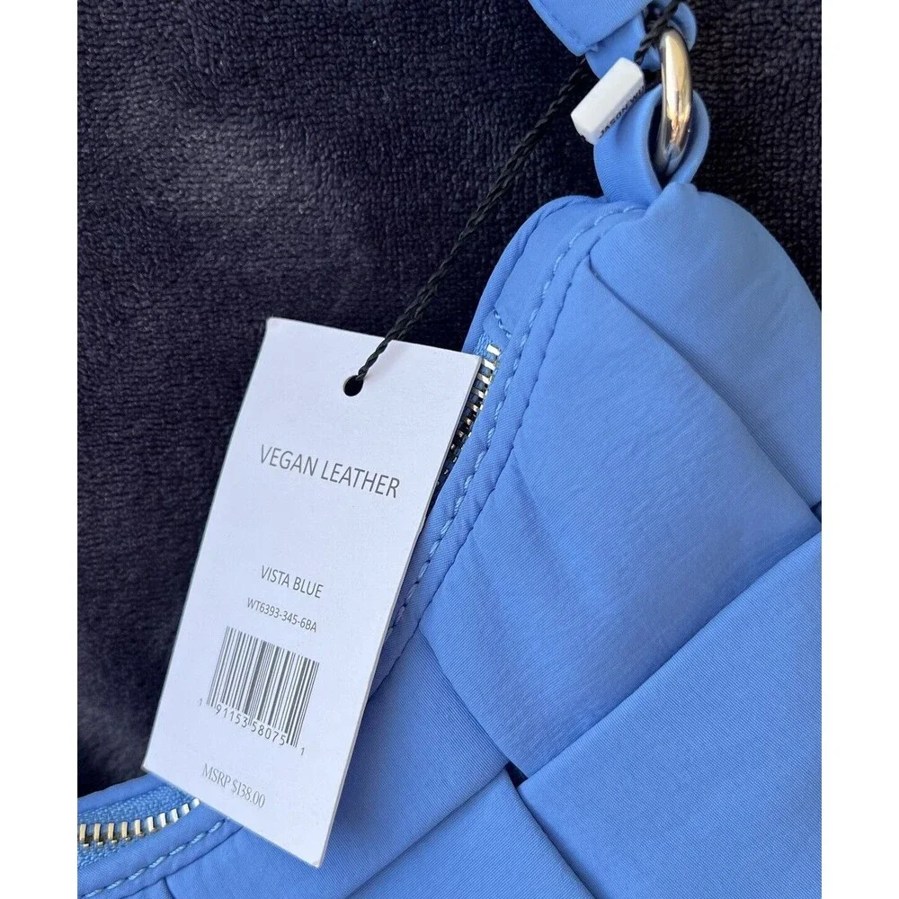 Jason‎ Wu Nylon Woven Hobo Shoulder Bag Vista Blue Half Moon Unique NWT $138